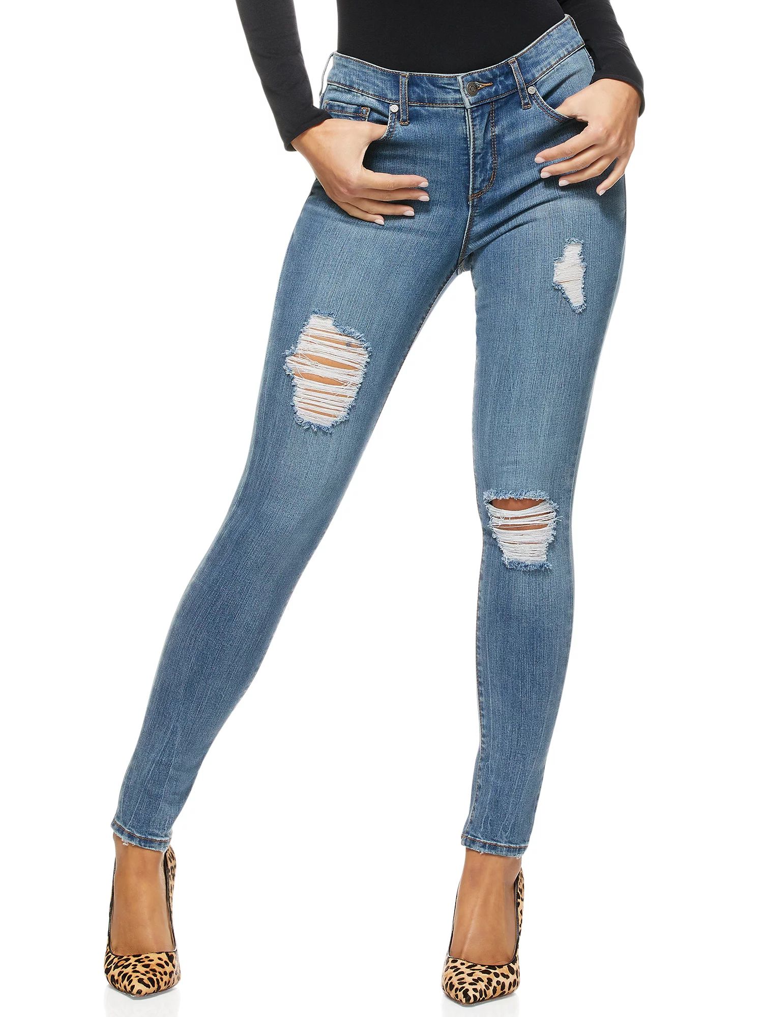 Sofia Jeans by Sofia Vergara Sofia Skinny Mid-Rise Stretch Ankle Jeans, Women's | Walmart (US)