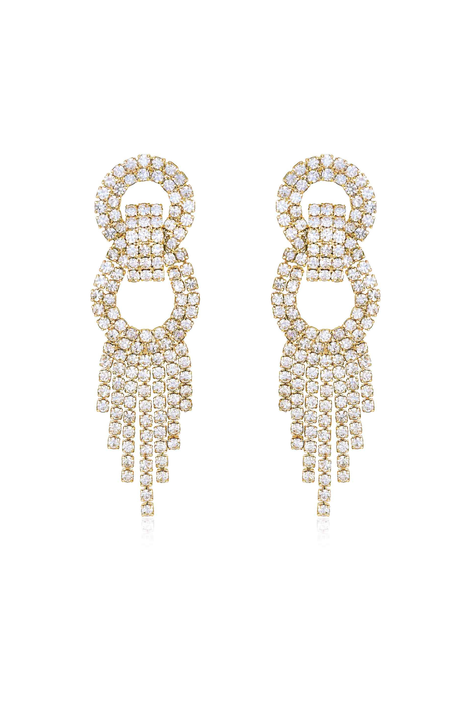 Crystal Gatsby Statement Earrings | Ettika