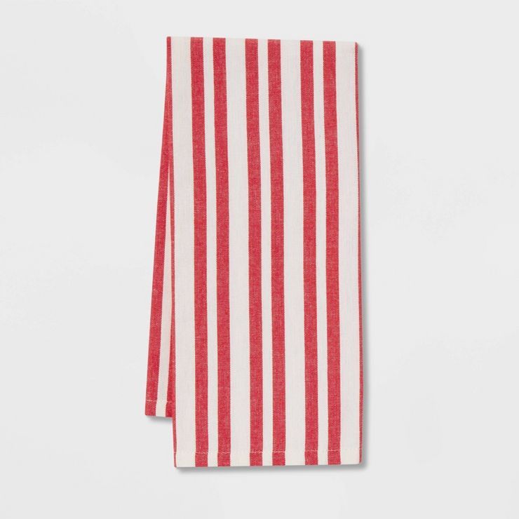Cotton Striped Kitchen Towel Red - Threshold&#8482; | Target