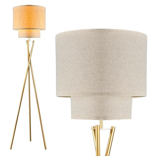 Lightdot Tripod Floor Lamp, Modern Floor Lamps for Living Room, Standing Lamp with Dual Drum, E26 Bulb Included, 67.7" Tall Floor Lamp for Bedroom, Home Office | Amazon (US)