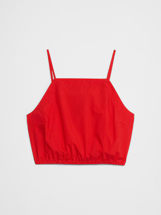 Strappy Bubble-Hem Cropped Top | Banana Republic Factory