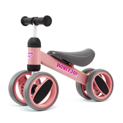Costway Baby Balance Bike Toddler Riding Toys w/ 4 Wheels Pink | Target