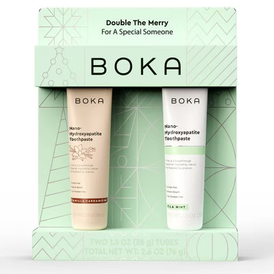 Boka Fluoride-Free Holiday Gift Set - Vanilla Cardamom Flavor and Ela Mint Flavor - 1.3oz | Target