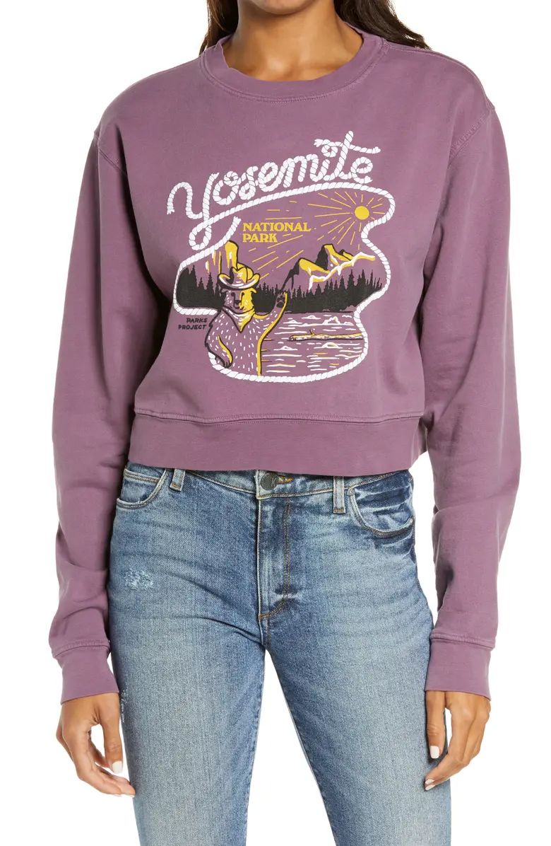 Yosemite Lasso Graphic Crop Pullover | Nordstrom