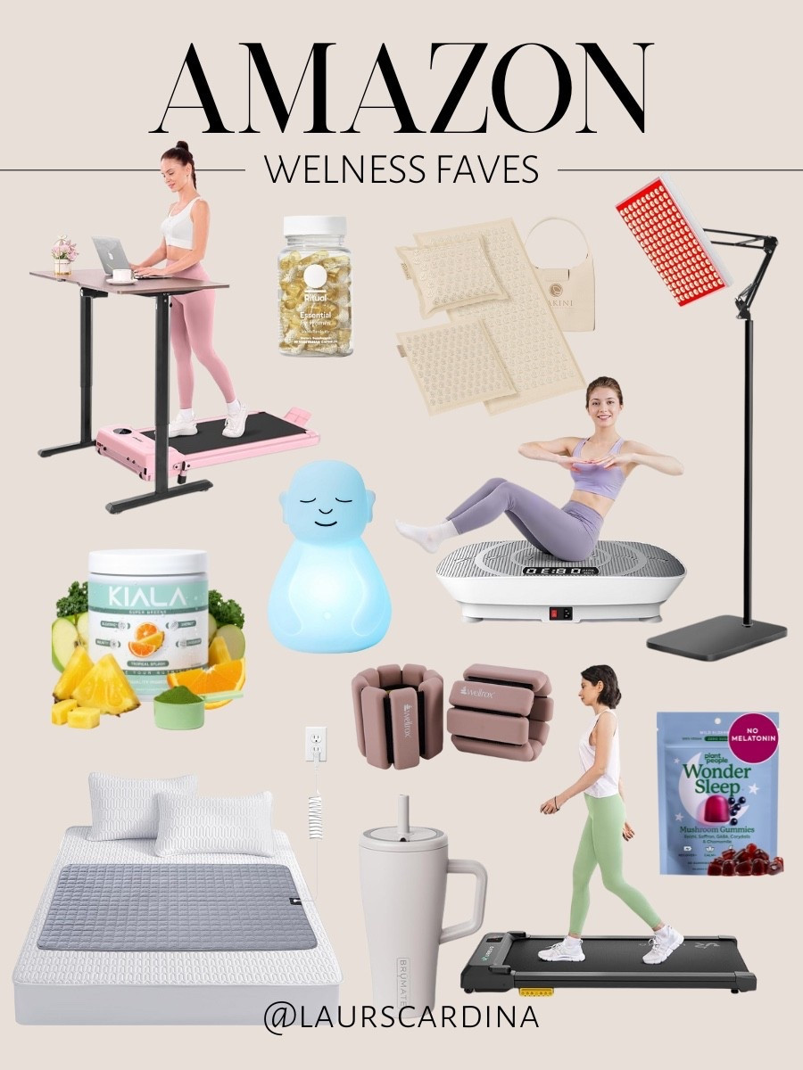 Wellness faves from Amazon include a walking pad, multivitamin, acupuncture pad, red light therapy, super greens, a “breathing Buddha,” vibration plate, weighted bangles, a grounding mat, insulated tumbler, and sleep gummies.

Wellness favorites, vitamins, workout must haves, New Year's resolutions

#LTKdayinmylife #LTKFindsUnder50 #LTKActive