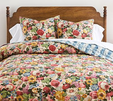 Lorain Multi Floral Embroidered Reversible Quilt | Pottery Barn (US)