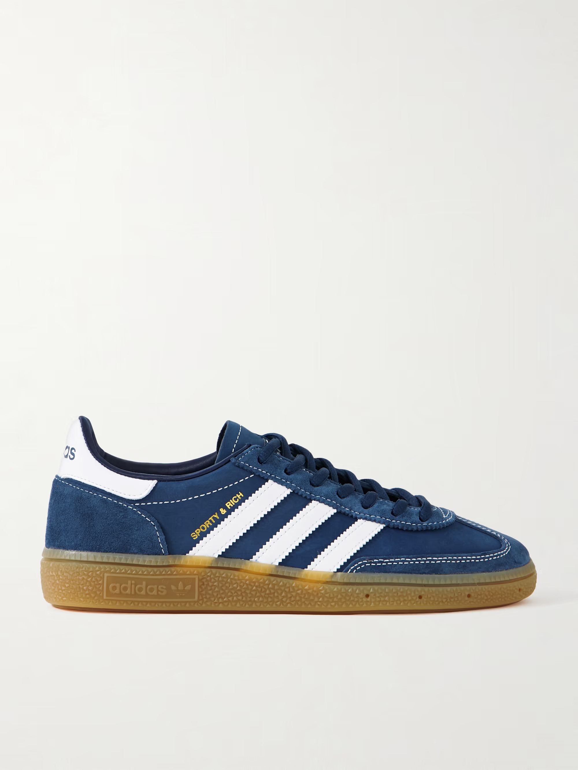 + Sporty & Rich Handball Spezial leather-trimmed suede and nubuck sneakers | NET-A-PORTER (US)