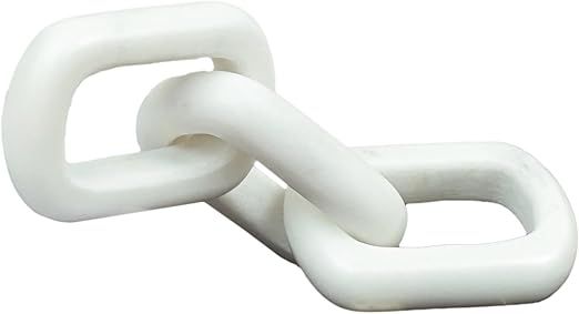 Chain Links, White 8.5 x 2.5 Inches Marble Tabletop Collectible Figurine | Amazon (US)