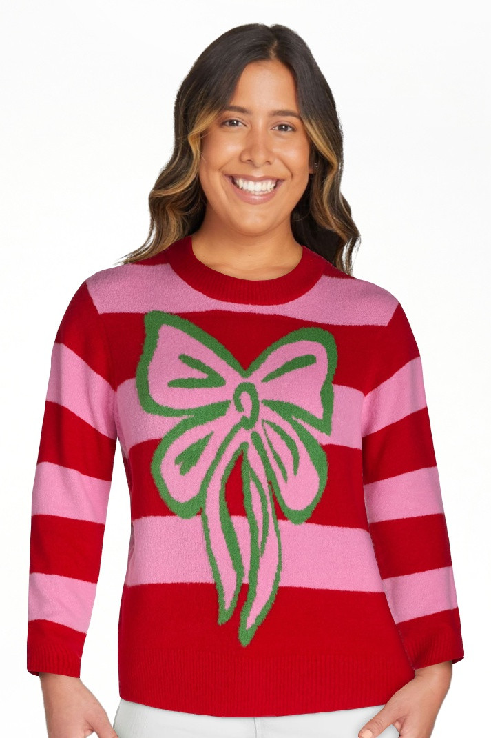 99 Jane Street Women's and Women's Plus Striped Sweater with Heart Design, Midweight, Sizes XS-4X | Walmart (US)