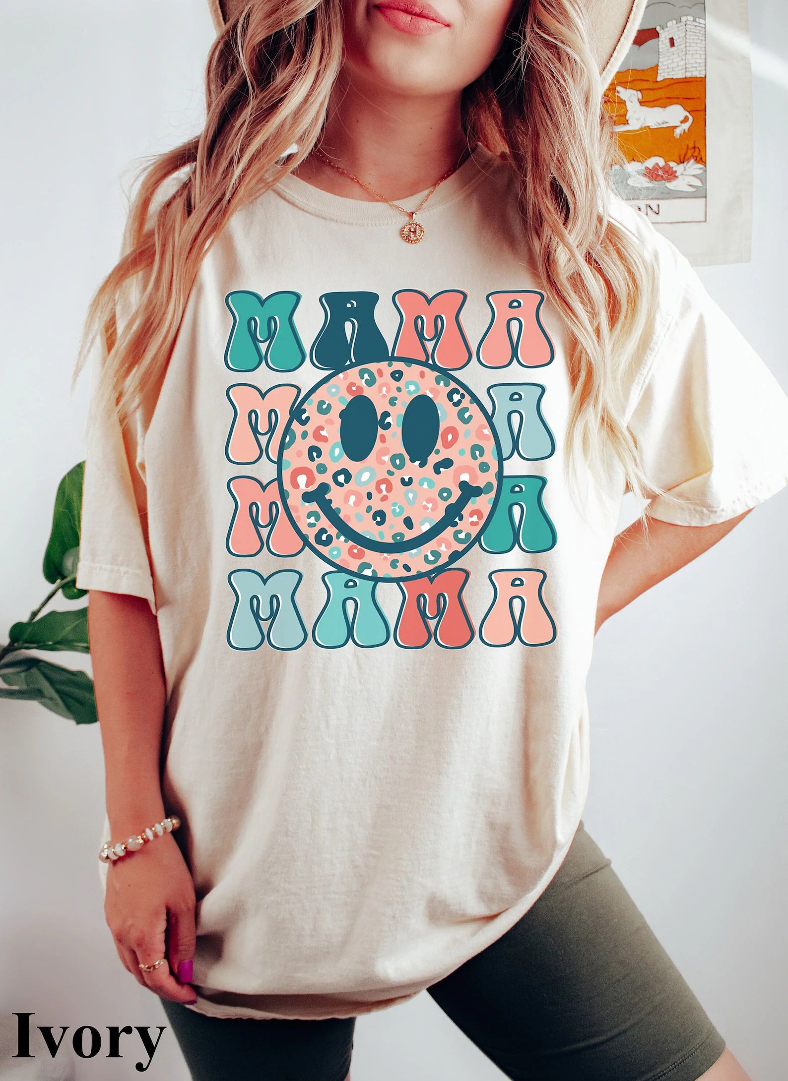 Comfort Colors® Retro Mama Shirt, Smiley Face Mama Shirt, Mother's Day Shirt For Mom, Mom Tshirt... | Etsy (US)