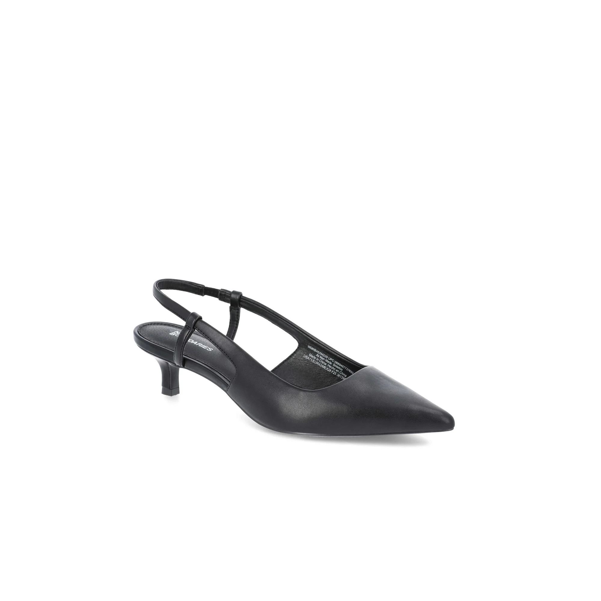 No Boundaries Faux Leather Slingback Kitten Heels, Women's | Walmart (US)
