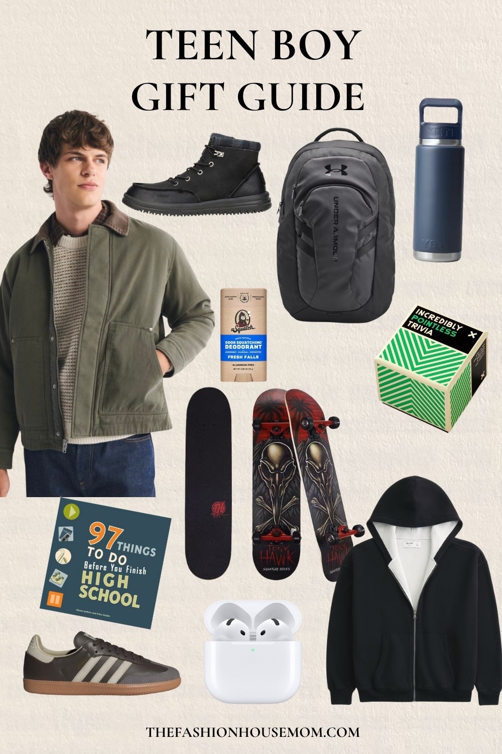 Teen boy gift guide! Perfect gift ideas for him. Includes adidas samba, skateboard, tumbler, sports backpack, boots, AirPods and more! 

#LTKHoliday #LTKGiftGuide #LTKMens