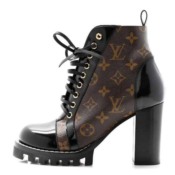 Patent Calfskin Monogram Star Trail Ankle Boots 37.5 Black | FASHIONPHILE (US)