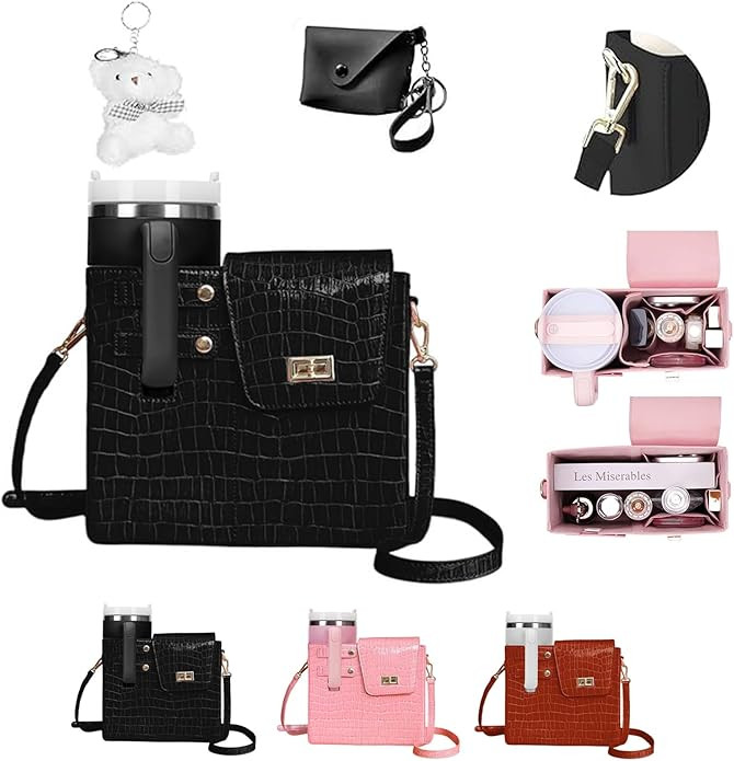 Bag Crossbody for Stanley Cup Purse, Water Bottle Bag Holder Crossbody with Stanley Cup, Adjustab... | Amazon (US)