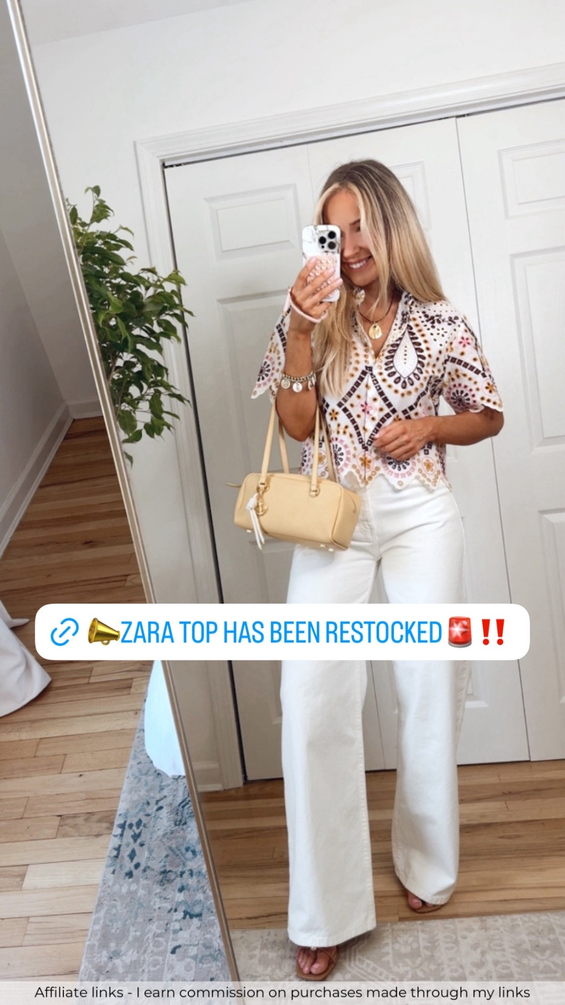 Affiliate links - I earn commission on purchases made through my links | Zara top, Zara white jeans, Zara spring outfit 