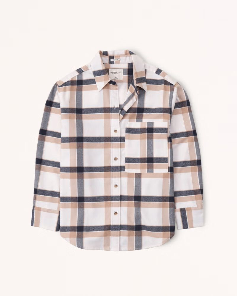 Oversized Colorblock Flannel Shirt Jacket White Jacket Jackets Abercrombie Jacket Summer Outfits | Abercrombie & Fitch (US)