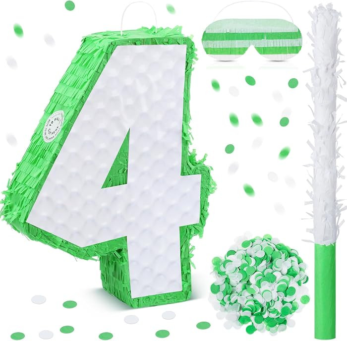 Golf Pinata Set Sports Theme Number 16 Inch Pinata with Stick Blindfold Confetti for Golf Birthda... | Amazon (US)