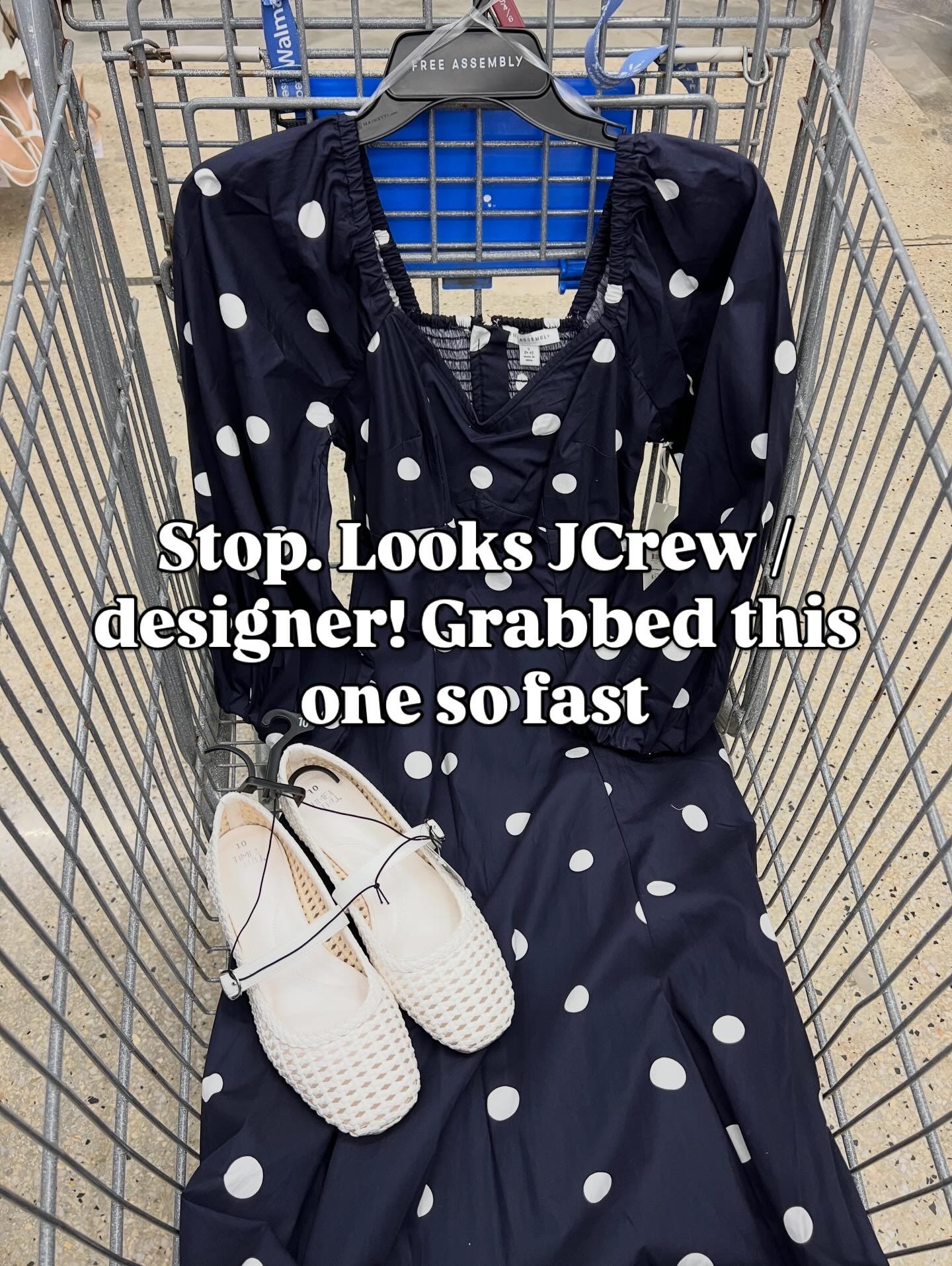 Walmart polka dot midi dress in cotton, fits true to size, I’m a small. #walmartfashion 