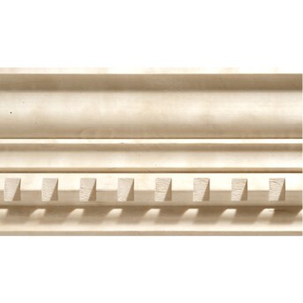 Ornamental Mouldings 4-in x 8-ft White Hardwood Unfinished Dentil Crown Moulding | Lowe's