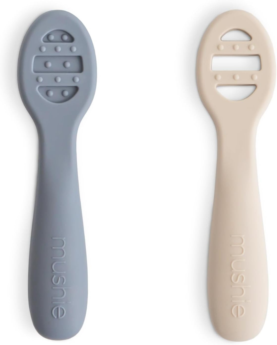 mushie Silicone First Feeding Baby Spoons | 2 Pack (Tradewinds/Shifting Sand) | Amazon (US)