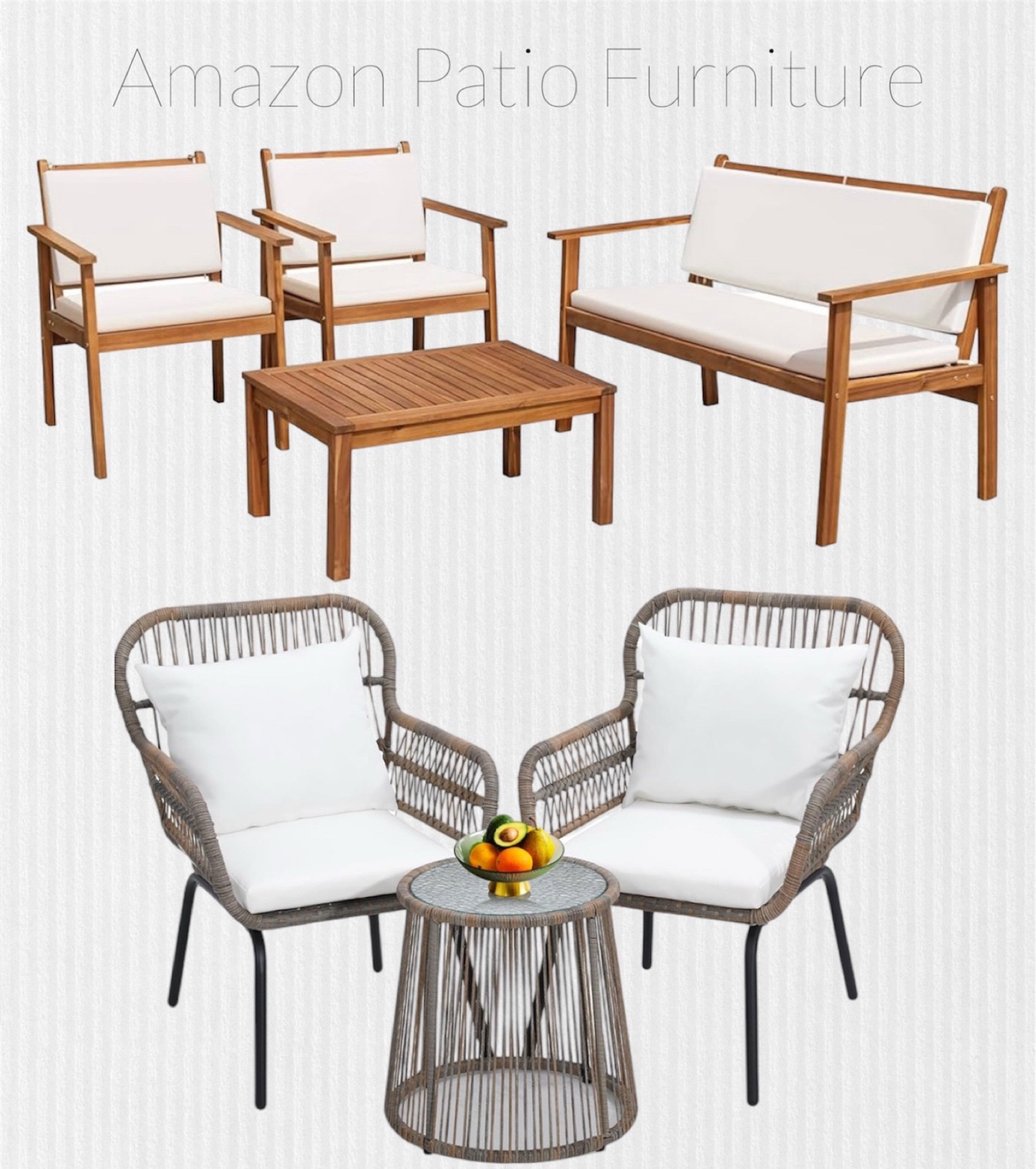 Affordable Amazon patio furniture. 




Amazon outdoor furniture, amazon outdoor furniture, 3 Pieces Rattan Wicker Bistro Set, Outdoor Conversation Set, Wicker Furniture Set, outdoor sofa, Patio Furniture 4 Piece Outdoor Acacia Wood Patio Conversation Sofa Set with Table & Cushions Porch Furniture for Deck, outdoor hammock 

#LTKHome #LTKSeasonal #LTKSaleAlert #LTKParties #LTKFamily