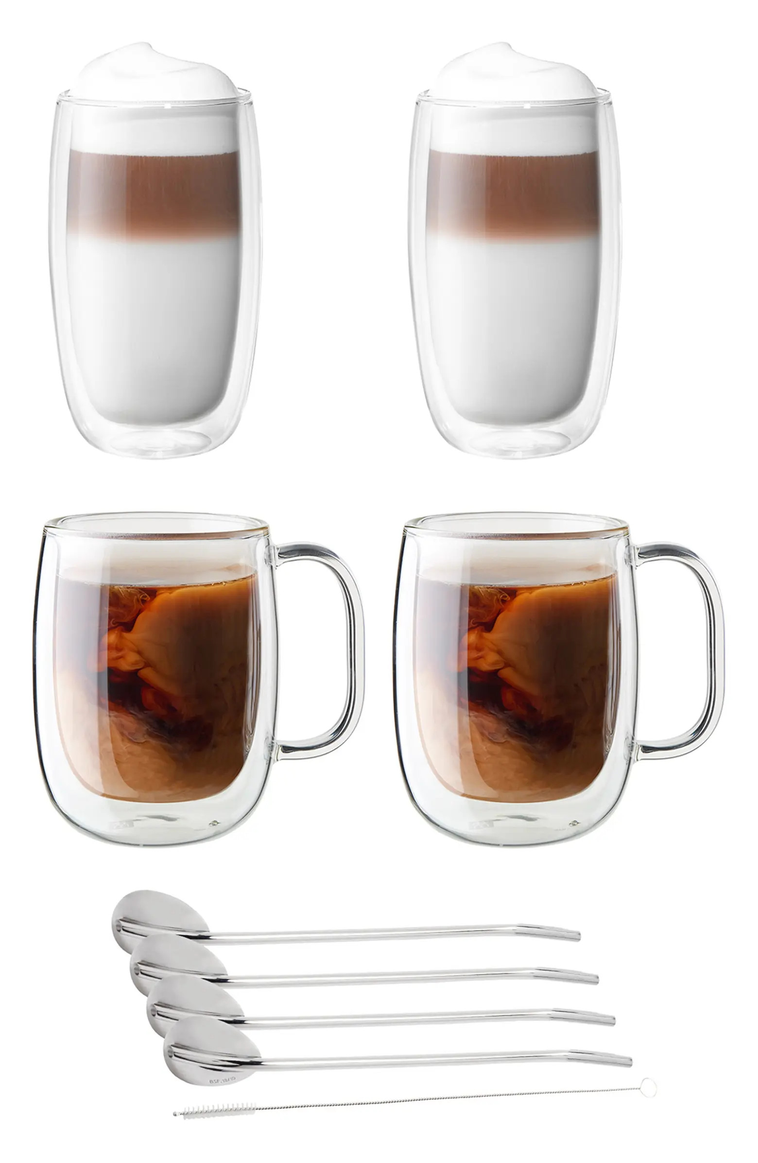 Sorrento 9-Piece Double Wall Latte & Coffee Set | Nordstrom