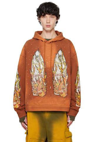 Orange Flame Glass Hoodie | SSENSE