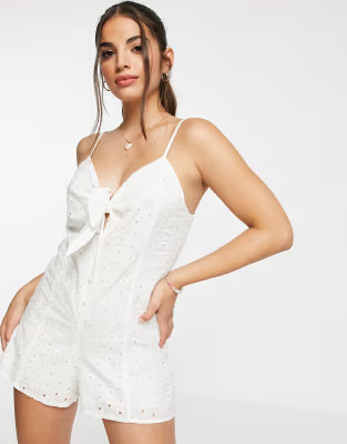 New Look broderie romper in white | ASOS (Global)