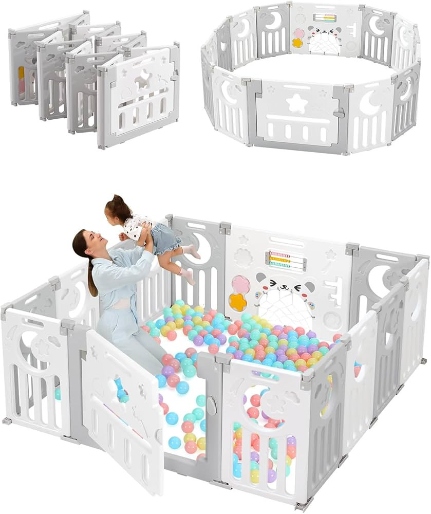 Baby Playpen,Dripex Foldable Baby Playpen for Babies and Toddlers, 25 Sq. Ft of Play Pen, Custom ... | Amazon (US)