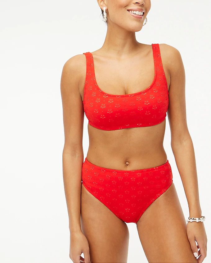 Mid-rise eyelet bikini bottom | J.Crew Factory