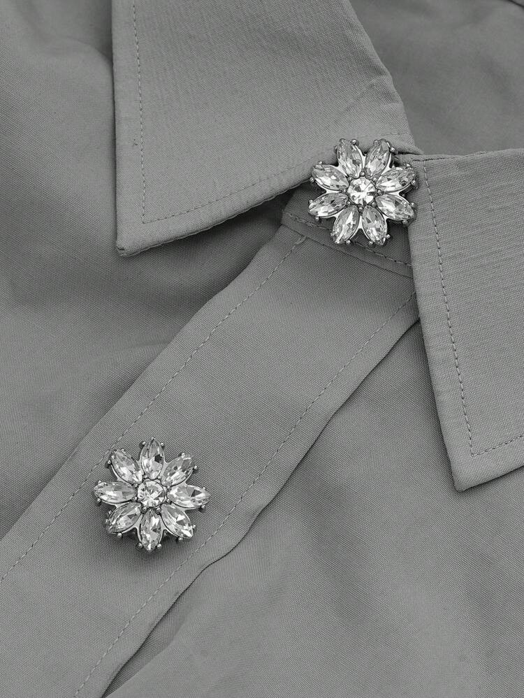 1/2/4pcs 17/22mm Rhinestone Button Covers For Women, Crystal Button Covers, Detachable Clip On Bu... | SHEIN