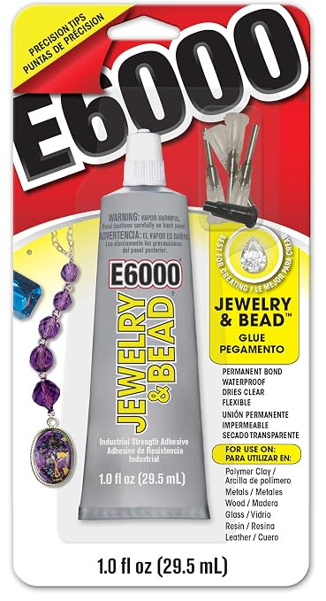 E6000 Jewelry and Bead Adhesive with 4 Precision Applicator Tips for Jewelry! (Original Version) | Amazon (US)