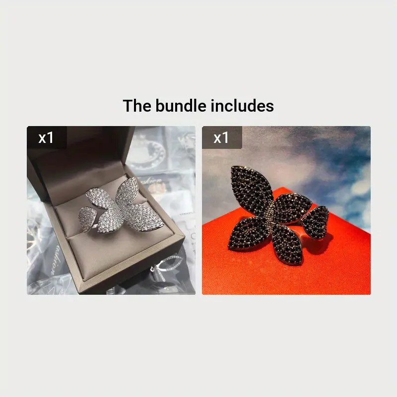 1pc Full Of Cubic Zirconia Three-dimensional Four-leaf Flower Leaf Ring, Sweet And Beautiful Men ... | Temu Affiliate Program