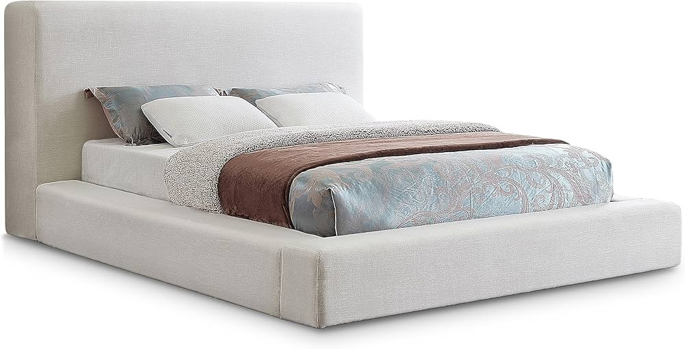 Meridian Furniture DevinCream-K Devin Collection Modern | Contemporary Bed with Luxe Linen Textur... | Amazon (US)
