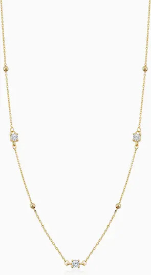 Oradina 14K Yellow Gold Seeing Sparks Station Necklace | Nordstrom | Nordstrom
