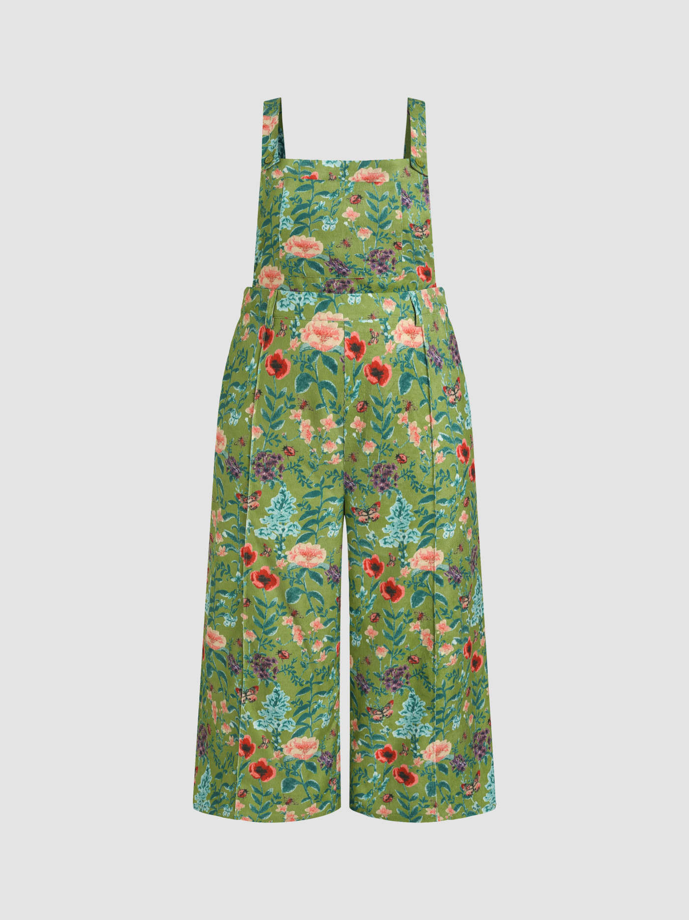 Lightweight Corduroy Floral Pocket Wide Leg Jumpsuit Curve & Plus... | Cider