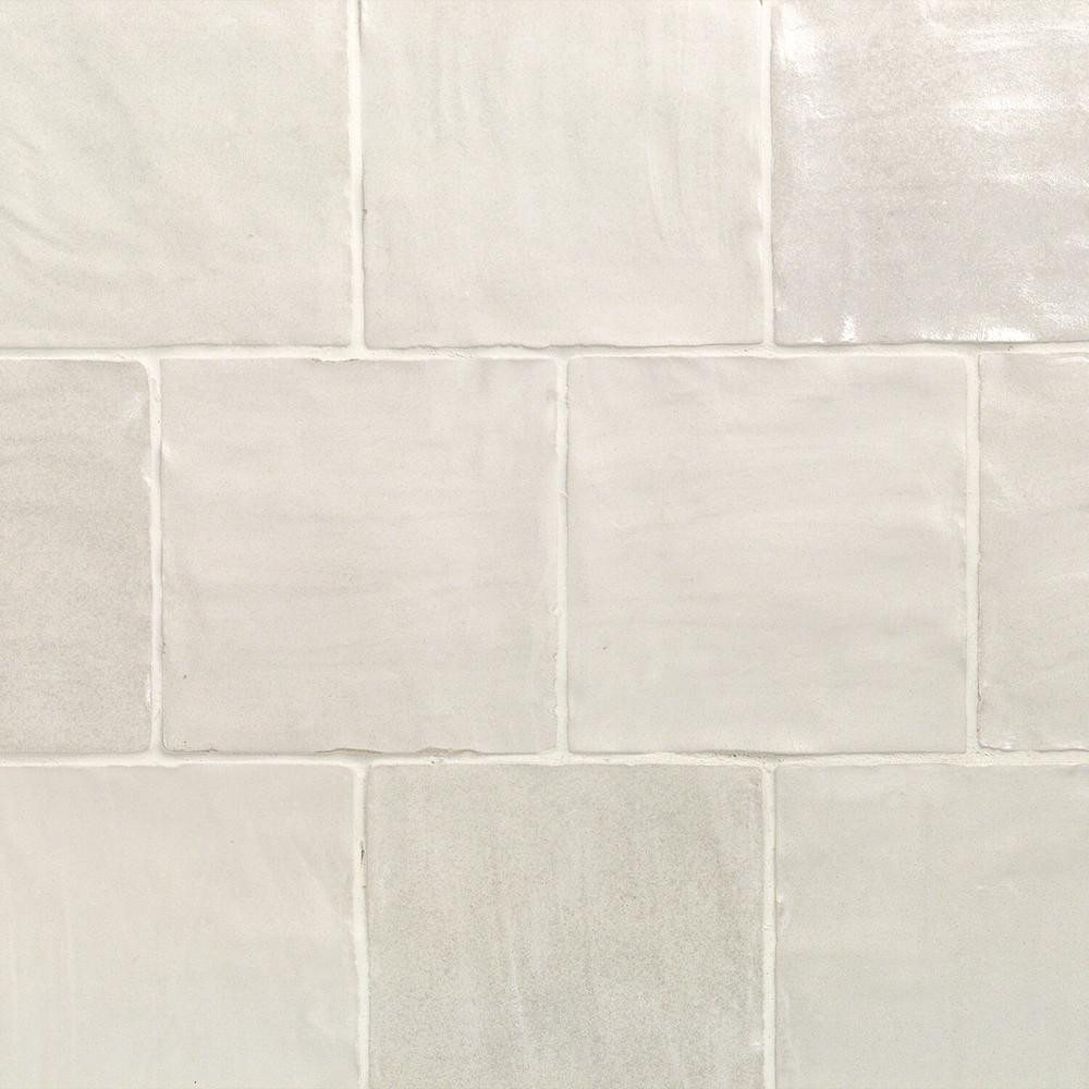 Ivy Hill Tile Amagansett White 4 in. x 4 in. 9mm Satin Ceramic Wall Tile (5.38 sq. ft. / box)-EXT... | The Home Depot