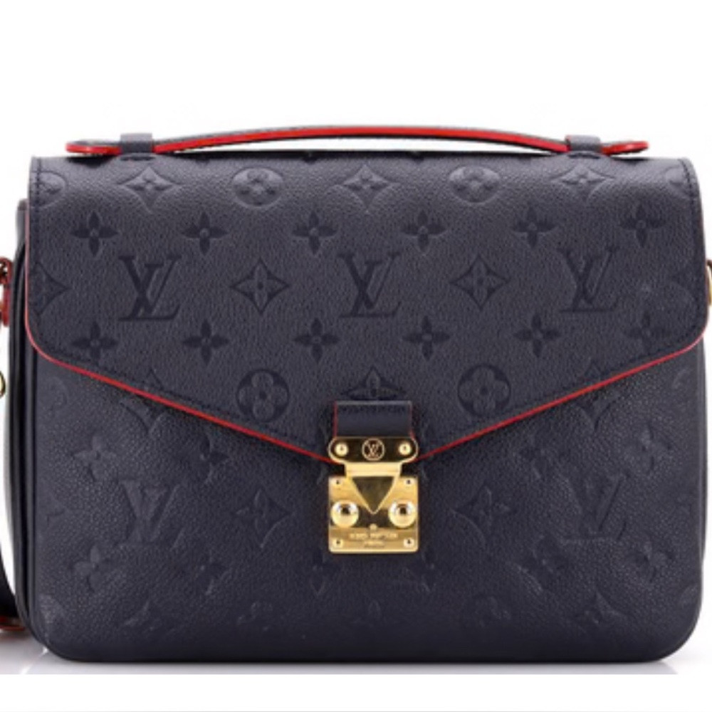 Louis Vuitton Navy Blue Pochette Métis Monogram Empreinte Leather Gold Hardware | Poshmark