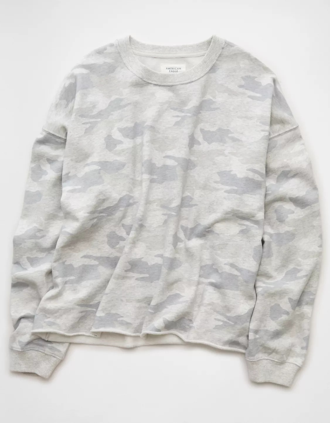 AE Everyday Luxe Cropped Cut-Off Sweatshirt | American Eagle Outfitters (US & CA)