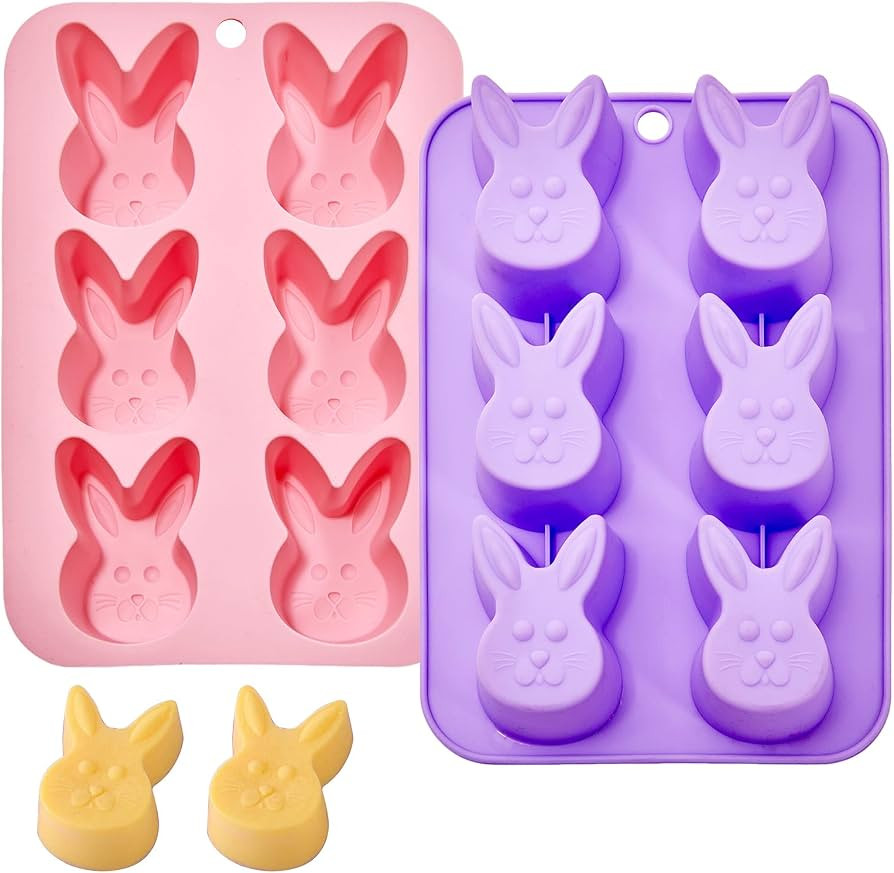 Bunny Molds Easter Silicone Molds for Chocolate, 2 Pack Easter Bunny Muffin Brownie Pan for Bakin... | Amazon (US)