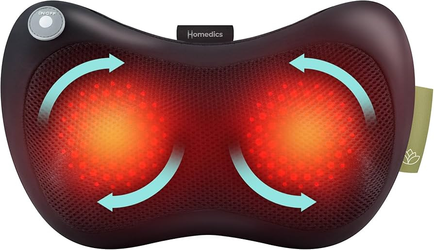 Homedics Shiatsu Neck Massage Pillow with Deep Heat - Massager with 4 Heated Massage Heads for Ne... | Amazon (UK)