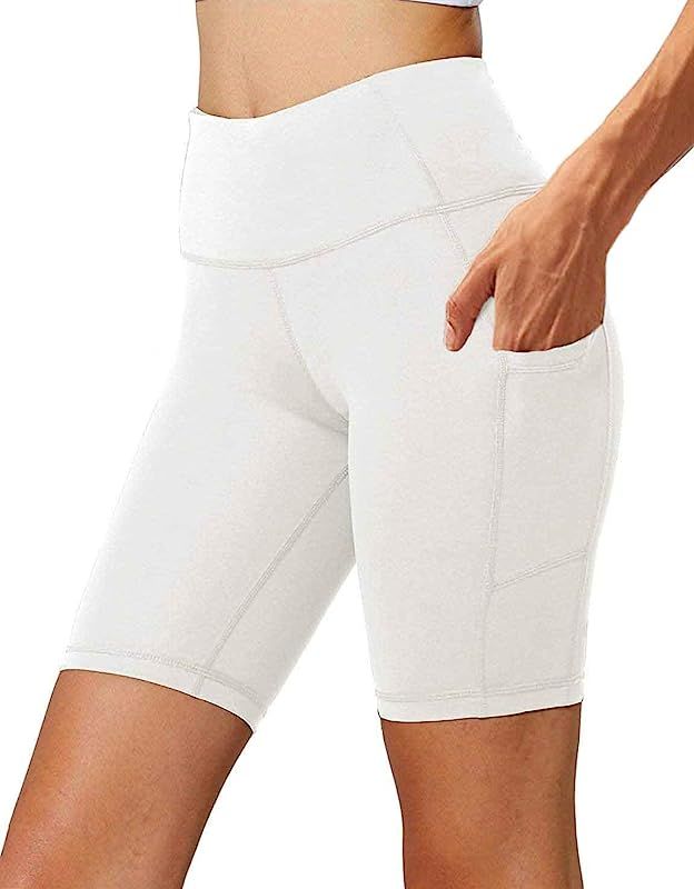 Women's High Waist Biker Short Side Pocket Workout Tummy Control Bike Shorts Yoga Running Exercis... | Amazon (US)