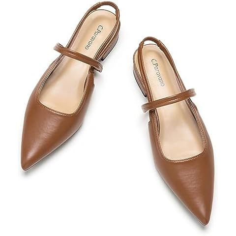 C.Paravano Women's Slingback Flats | Pointed Toe Slingback Flats for Women | Kitten Heel Slingbac... | Amazon (US)