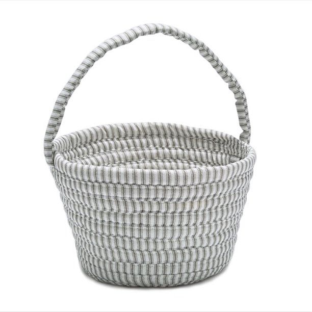 EB90A008X007 Easter Ticking Basket - Gray 8"x12"x7" Basket, 70% Polyester/30% Cotton - Round. - W... | Walmart (US)