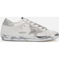 Golden Goose Deluxe Brand Women's Superstar Trainers - White/Silver Star Sparkle | Coggles (Global)