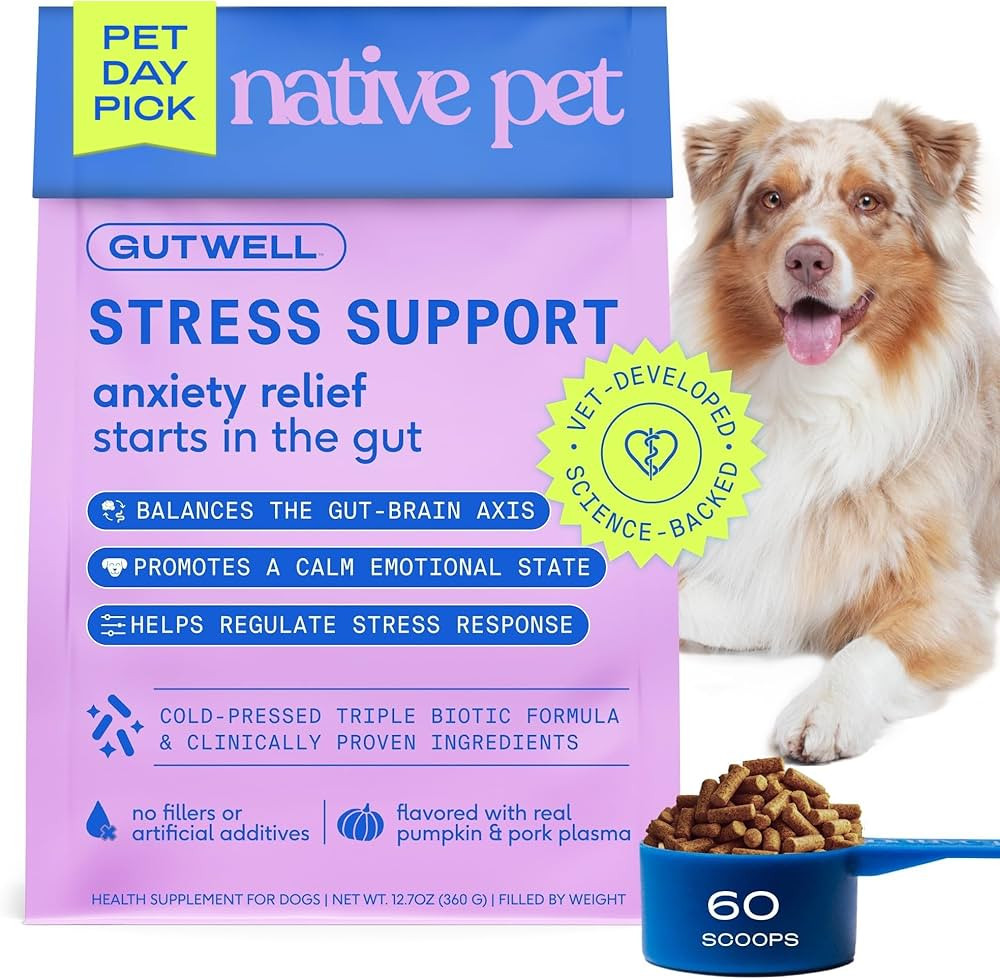 Amazon.com : Native Pet GutWell Stress Support - Dog Anxiety Relief & Calming Supplement - Promot... | Amazon (US)
