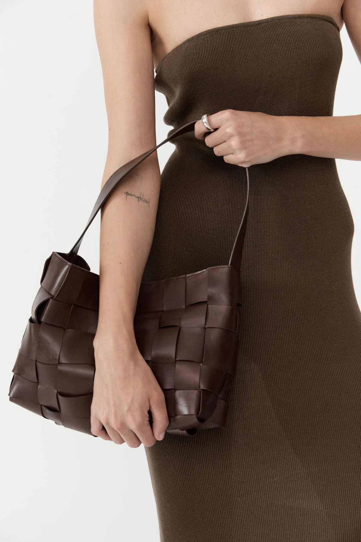 Woven Mini Tote - Chocolate | St. Agni (US, UK, EU)