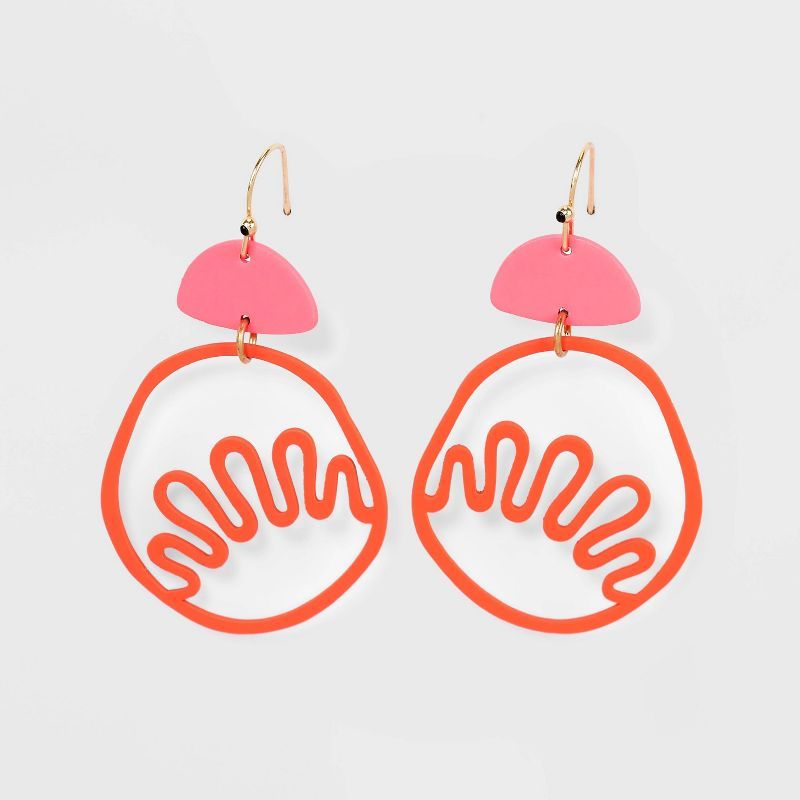 Wavy Circle Drop Earrings - Universal Thread™ | Target