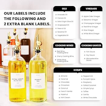 Moilmoli Oil and Vinegar Dispenser with Metal Pour Spout, Weighted Pourer, Glass Bottle Dispenser... | Amazon (US)