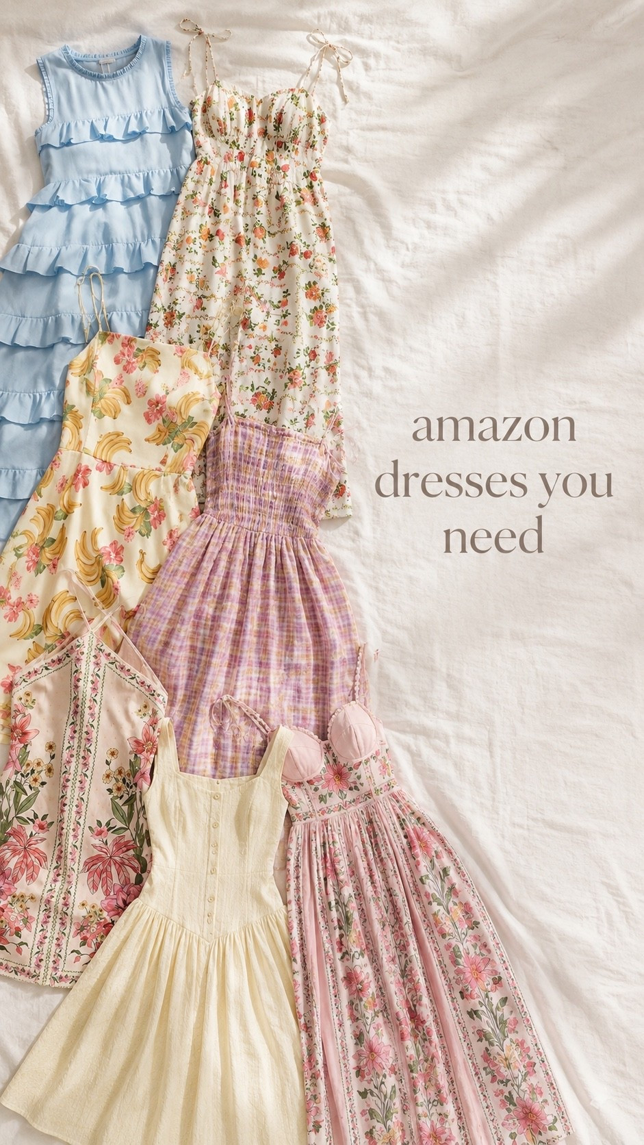 amazon dresses you need for summer 🤍✨ these amazon dress finds are giving vacation, brunch, wedding guest, and easy summer outfit vibes all in one. obsessed with the soft ruffles, floral prints, pastel colors, and feminine details — they look so much more expensive than they are and would be so cute for summer trips, date nights, bridal showers, beach dinners, or just a closet refresh. comment “dresses” and i’ll send the links 🫶

#amazonfinds #amazonfashion #amazondresses #summerdresses #vacationdresses #weddingguestdress #brunchoutfit #date nightoutfit #summeroutfits #collegegirlstyle #ltkfinds #affordablefashion #femininefashion #pintereststyle #amazonfavorites

#LTKootd #LTKgrwm #LTKSaleAlert